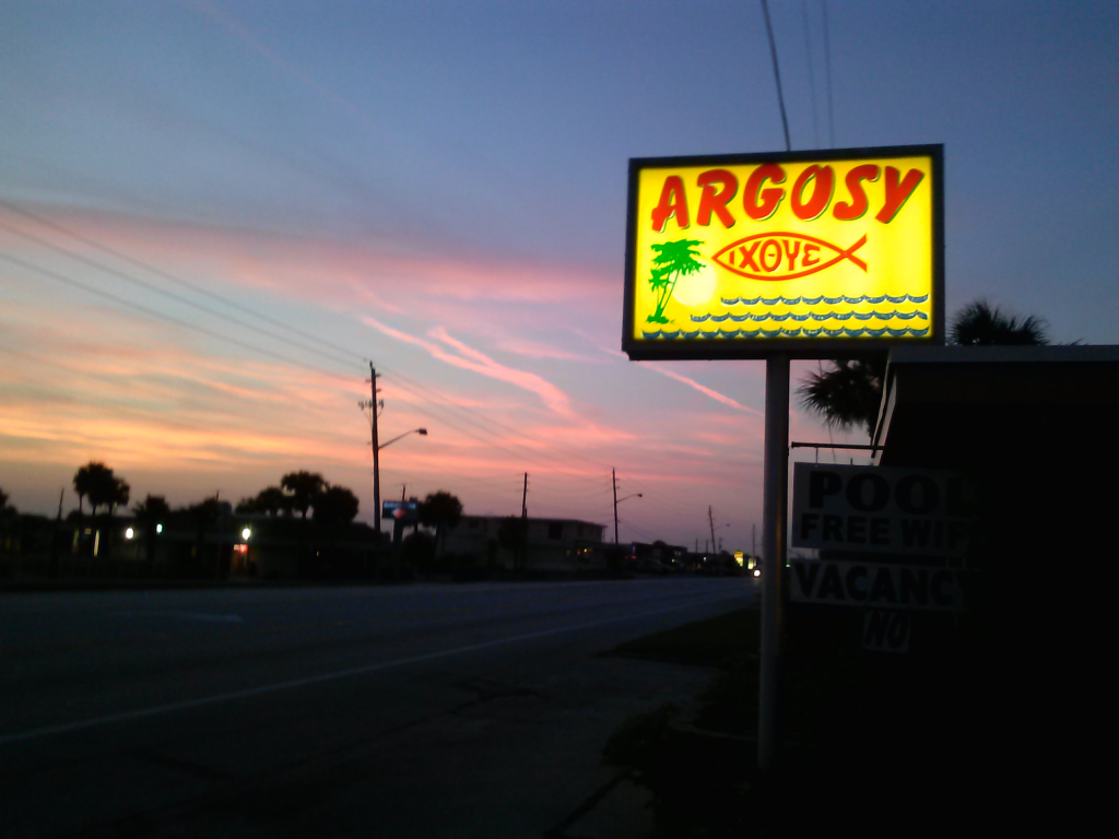 The Argosy Sign at Sunset